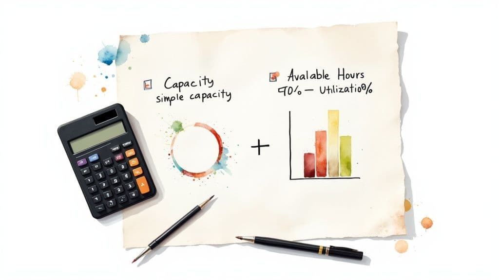 Chart showing team availability and workload percentages.